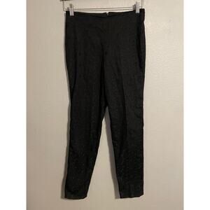 Vintage B&J Womens Pants Size 4 Black Floral Eyelet Stretch Fairy Whimsigoth 90s